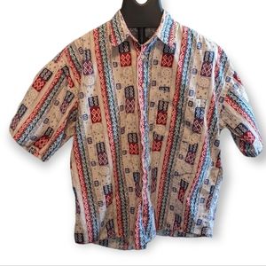 Vintage 80s Henry Grethel Short Sleeve Button Down Shirt, Sz Large
